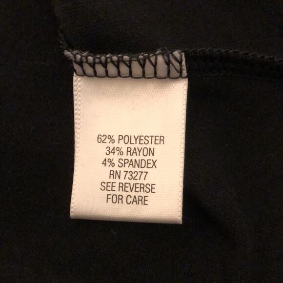 Elle Black Pleated Front Soft Knit Dress Woman Size Large Cap Sleeve Comfy - Picture 10 of 11